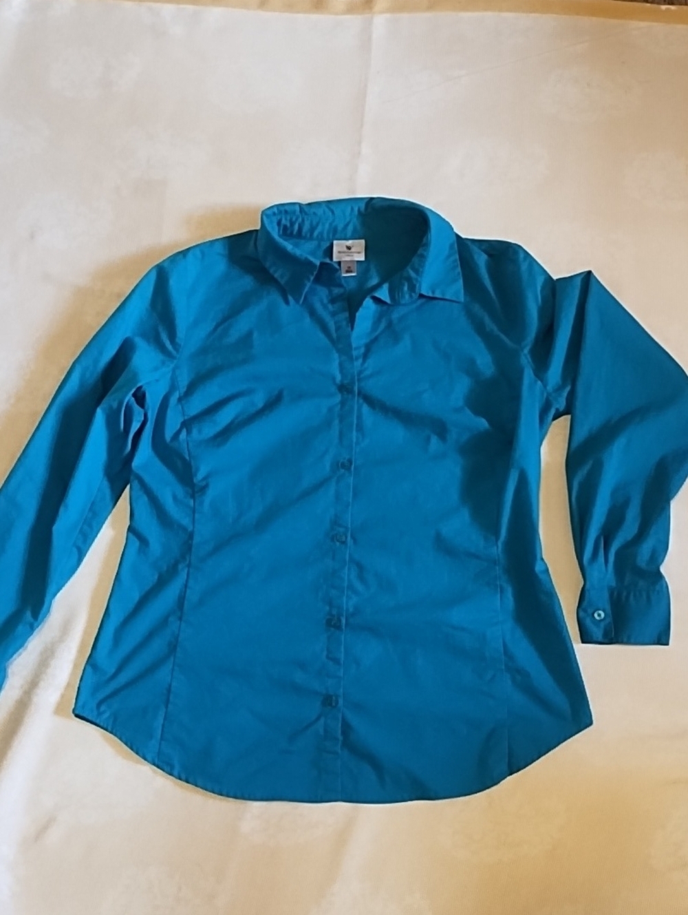 Worthington Classic Button-Up Shirt in Teal VGC Size 10.